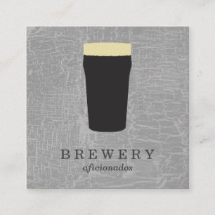 Texture Grey with Beer Glass Square Business Card