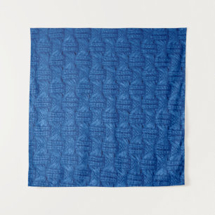 Texture knitting. Blue pullover. Pattern fabric ma Tapestry