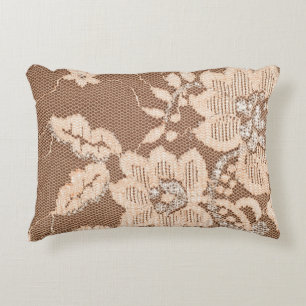 Texture lace fabric. lace on white background stud accent pillow