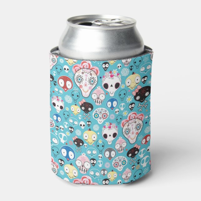 Texture laughing skull can cooler (Can Front)