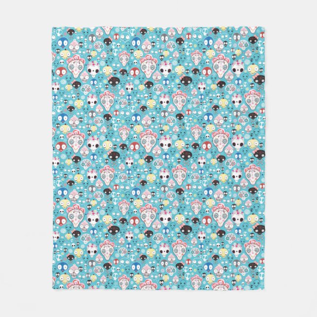 Texture laughing skull fleece blanket (Front)