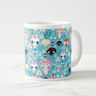Texture laughing skull large coffee mug