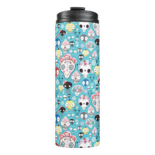 Texture laughing skull thermal tumbler