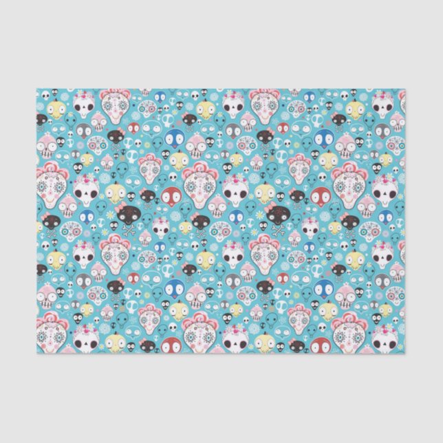 Texture laughing skull tissue paper (Front)