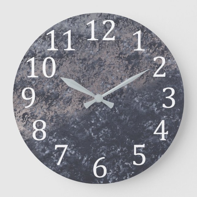 Texture Look Light Dark Grey Black Wall Clocks (Front)