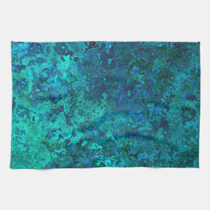 Texture marble stone blue and turquoise natural kitchen towel