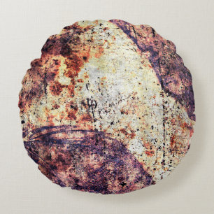 Texture metal iron industrial round pillow