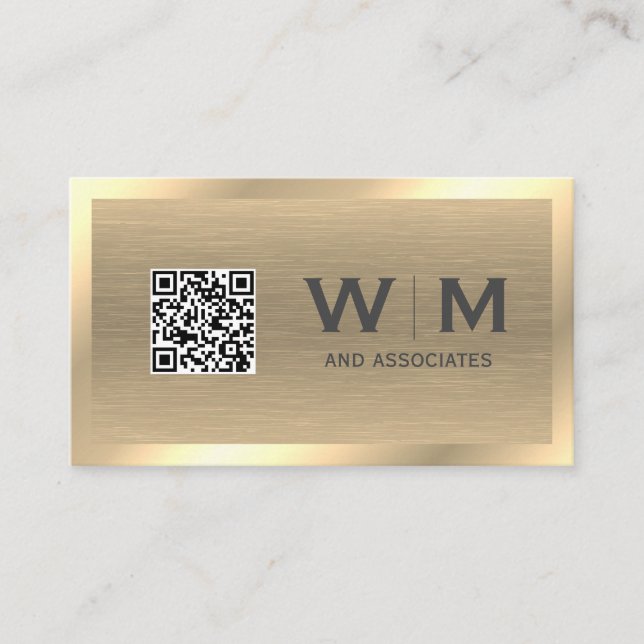Texture métal or | Carte de visite DE CODE QR (Devant)