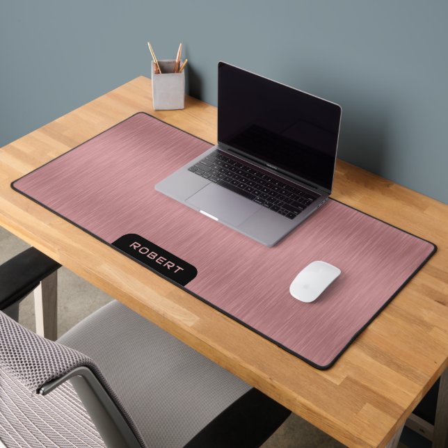 Texture minimaliste en aluminium brossé rose-or (Bureau 2)