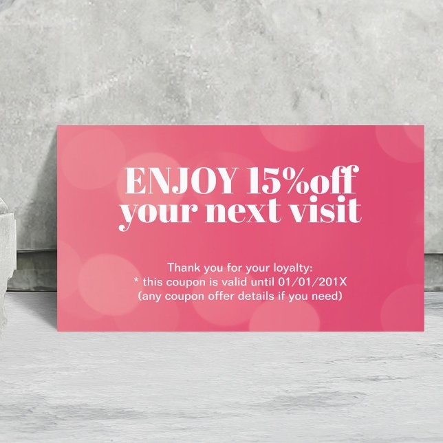 Texture moderne élégante Rose Beauté Salon Coupon (Créateur téléchargé)