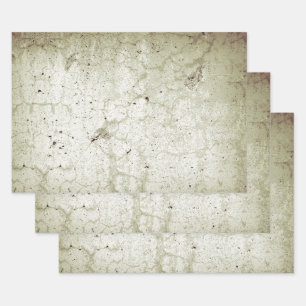 Texture Monochrome Beige Vintage Rustic Decoupage Wrapping Paper Sheet