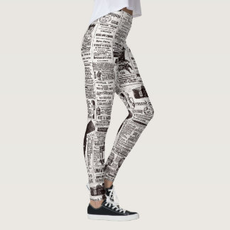 texture Newspaper Leggings