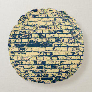Texture of a brick wall. Elegant wallpaper design. Round Pillow