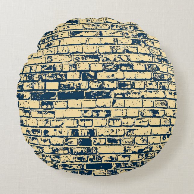 Texture of a brick wall. Elegant wallpaper design. Round Pillow (Front)