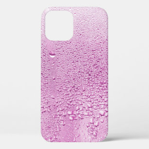 Texture of a drop of rain on a glass wet transpare iPhone 12 case