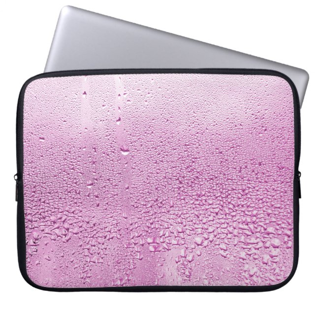 Texture of a drop of rain on a glass wet transpare laptop sleeve (Front)