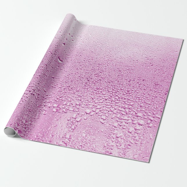Texture of a drop of rain on a glass wet transpare wrapping paper (Unrolled)