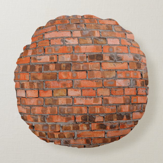 Texture of an old brick wall closeupaged,architect round pillow (Front)