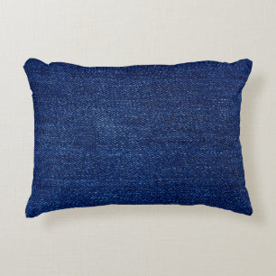 Texture of Denim jeans fabric background Accent Pillow