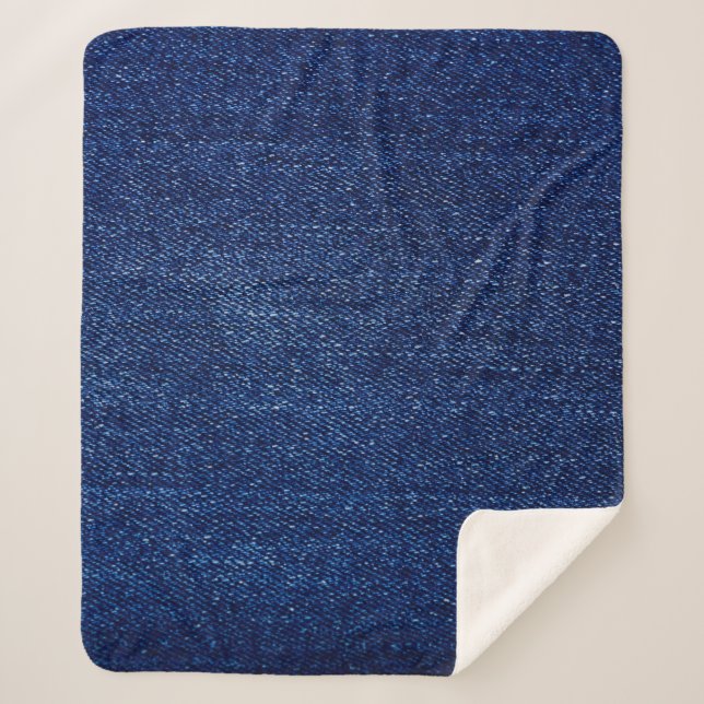 Texture of Denim jeans fabric background Sherpa Blanket (Front)