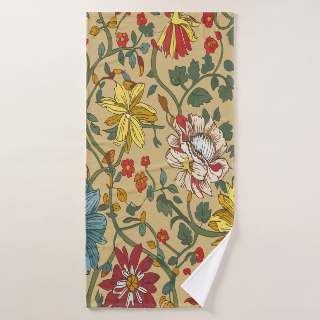 Texture of flowers bath towel (Bath Towel)
