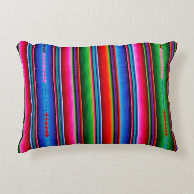 Texture Of Mexican Fabric Decorative Pillow (Front)