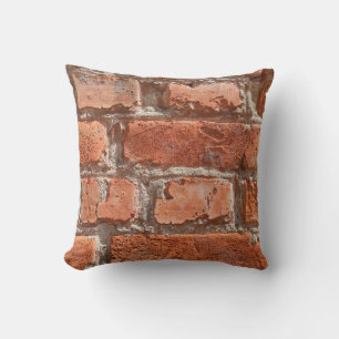 Texture of old weathered brick. Background of old Throw Pillow