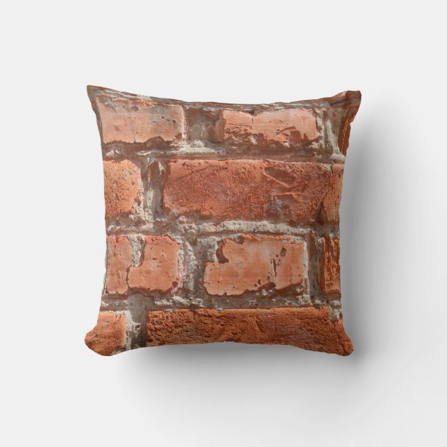 Texture of old weathered brick. Background of old  Throw Pillow (Front)