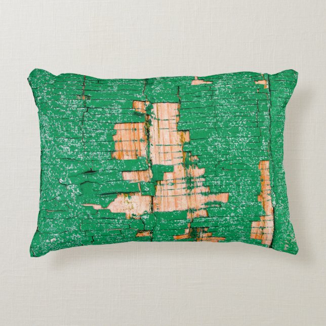 Texture of old wooden fence with shabby paint. Gre Accent Pillow (Front)