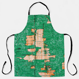 Texture of old wooden fence with shabby paint. Gre Apron