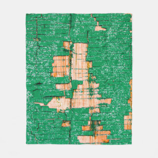 Texture of old wooden fence with shabby paint. Gre Fleece Blanket