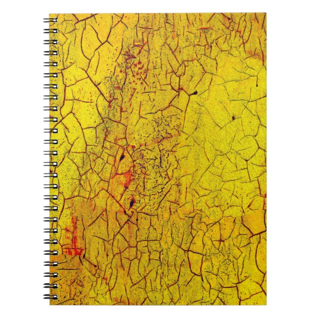 Texture of old yellow paint crackedabstract,aged,a notebook (Front)