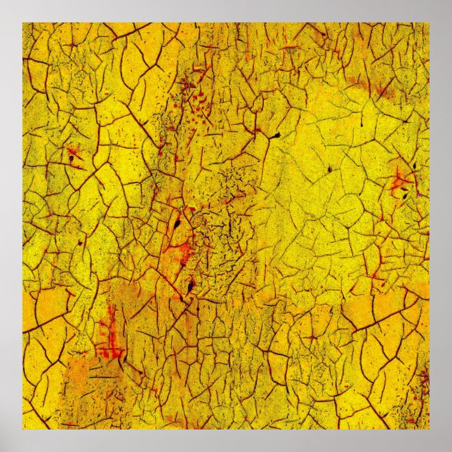 Texture of old yellow paint crackedabstract,aged,a poster (Front)