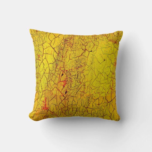 Texture of old yellow paint crackedabstract,aged,a throw pillow (Front)