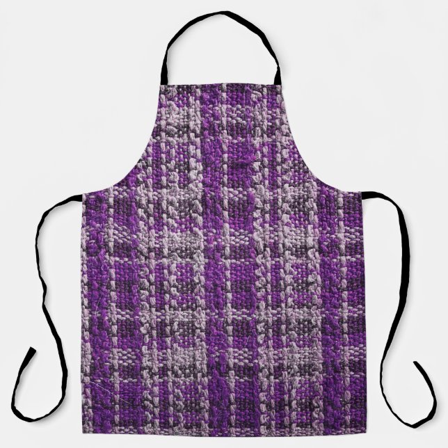 Texture of purple tartan fabric useful as a backgr apron (Front)