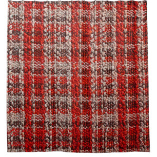 Texture of red tartan fabric useful as a backgroun
