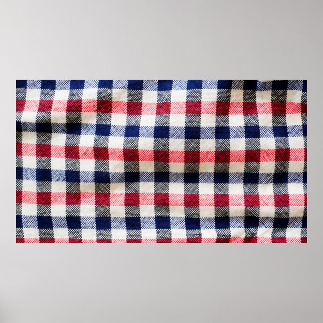 texture of Scottish cloth, square cotton fabric ba Poster (Front)