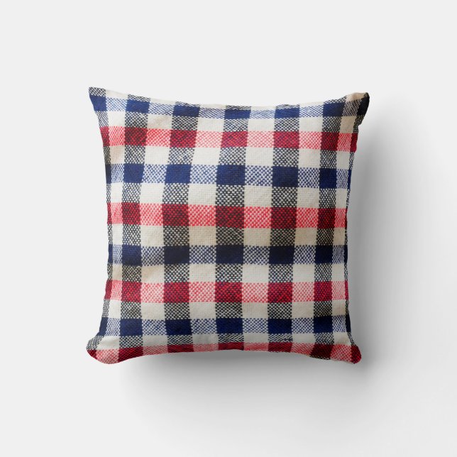texture of Scottish cloth, square cotton fabric ba Throw Pillow (Front)