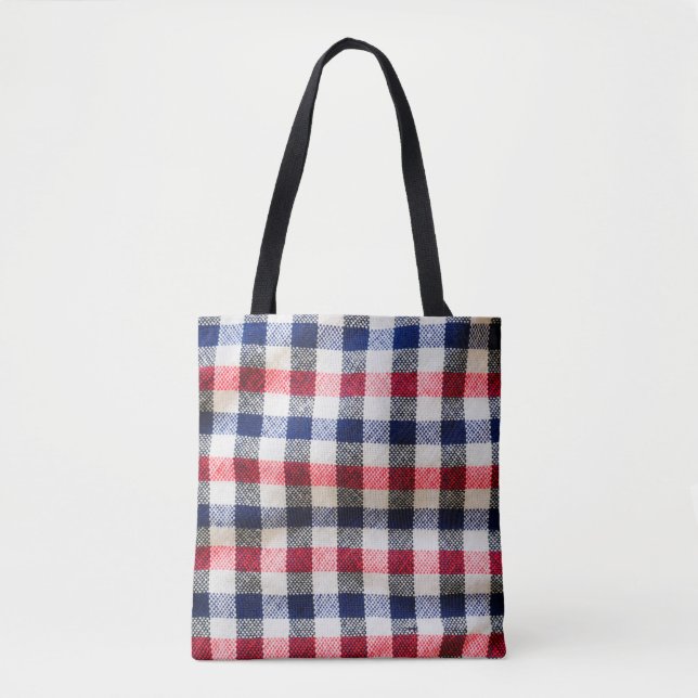 texture of Scottish cloth, square cotton fabric ba Tote Bag (Front)