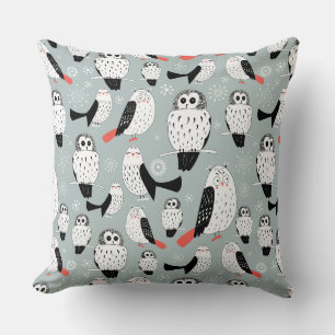 Texture Of White Owls Throw Pillow