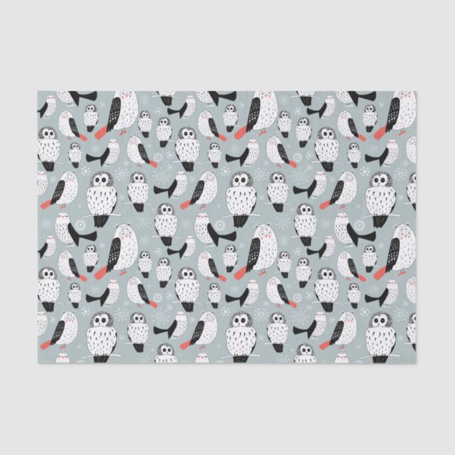 Texture Of White Owls Tissue Paper (Front)