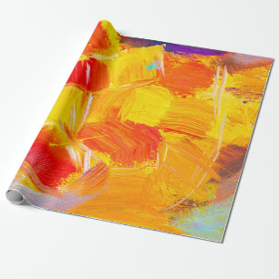 texture oil painting fruit painting colorful flora wrapping paper
