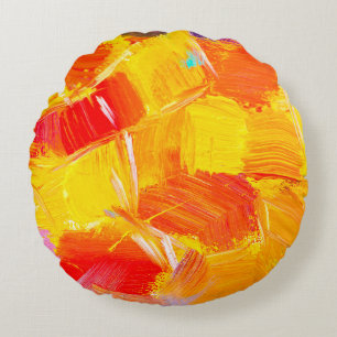 texture oil painting fruit painting colourful flor round pillow