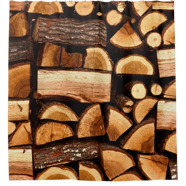 Texture. Pile of chopped fire wood stored, winterw (Front)