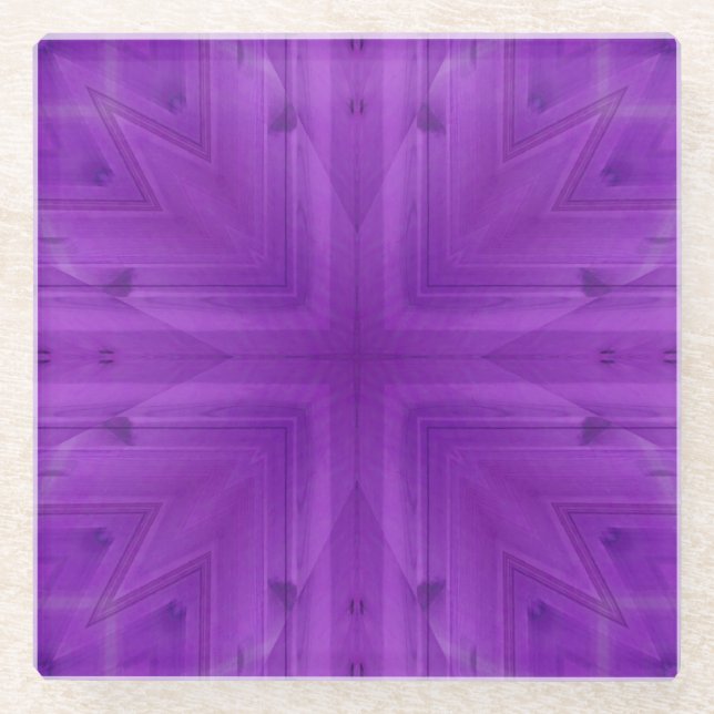 Texture Purple wood pattern Glass Coaster (Front)