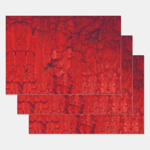 Texture Red Rustic Vintage Antique Grunge Wrapping Paper Sheet
