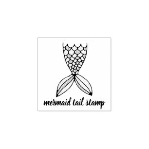 Texture Sketch Mermaid tail Rubber Stamp