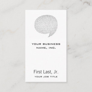 Texture Style Comic Speech Bubble Business Card