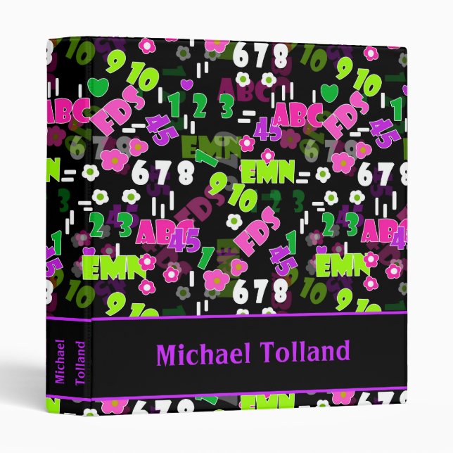 Texture teaching mathematics physics study school binder (Front/Spine)