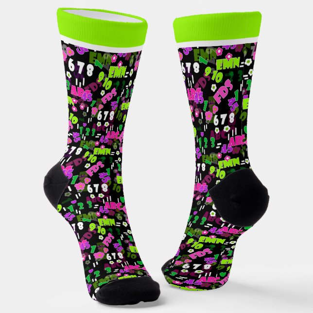 Texture teaching mathematics physics study school socks (Angled)